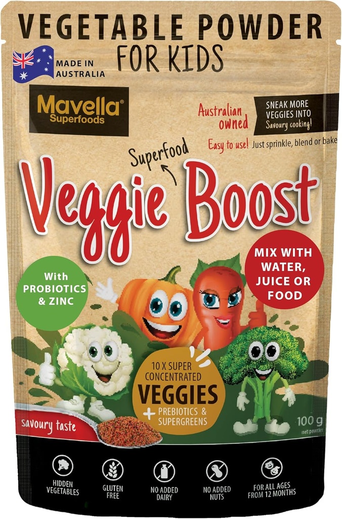 Φυτική σκόνη για τα παιδιά Veggie Boost Προβιοτικές ίνες Super Greens Pea Protein Nutritious συμπλήρωμα Savoury Γεύση 3.52oz (100g)