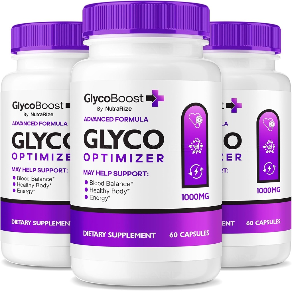 NutraRize (3 Pack) GlycoBoost - Resmi Glyco Boost Blood Support Formula, All Natural Capsules for Health and Stable Levels, GlycoBoost Blood Recordr (180 Capsules)