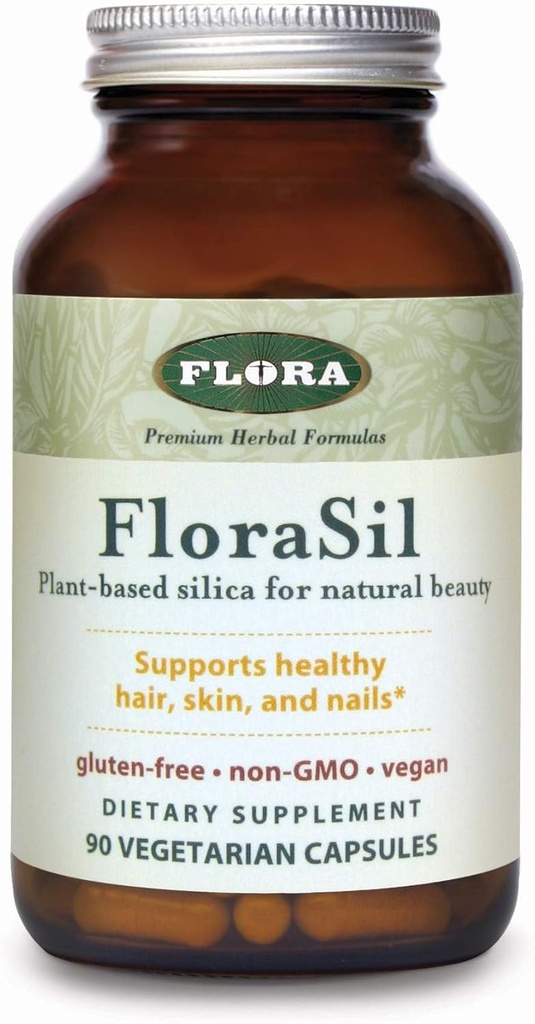 Flora 90 Veg Capsules - Sağlıklı Saç, Cilt ve Çiçekler için Attail Ölçeği ile Silica Supplement* - Destekler Collagen Formasyon