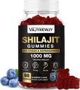 1000 MG Shilajit Gummies, Organic Shilajit Gummies με 85+ Trace Minerals, Fulvic Acid, Shilajit για άνδρες και γυναίκες, Shilajit Resin, Shilajit Himalayan Organic για ενέργεια, εγκέφαλο, ασυλία, 60 Count
