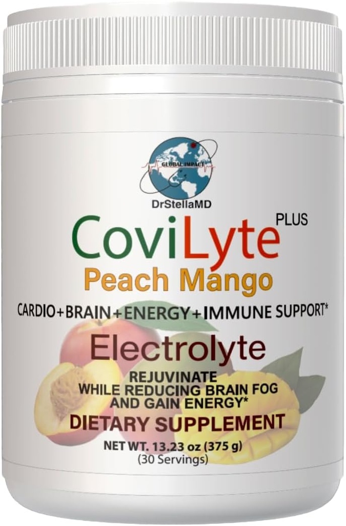 CoviLyte Peach Mango - Elektrolyte, Enerji içeceği, 30 Hizmet (kısa 1)