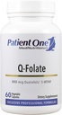 Hasta One Q-Folate 80006 | Enerjiyi Desteklemek için Tamam, Beyin ve Kalp Sağlığı * | Quatrefolic 5-MTHF Folate | 60 Capsules