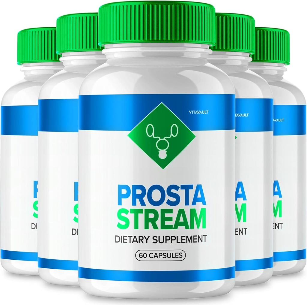 (5 Pack) Prostate Support için Prosta Stream Capsules, Prostastream Diyetary Supplement erkekler için gelişmiş Formula, 300 Capsules Total