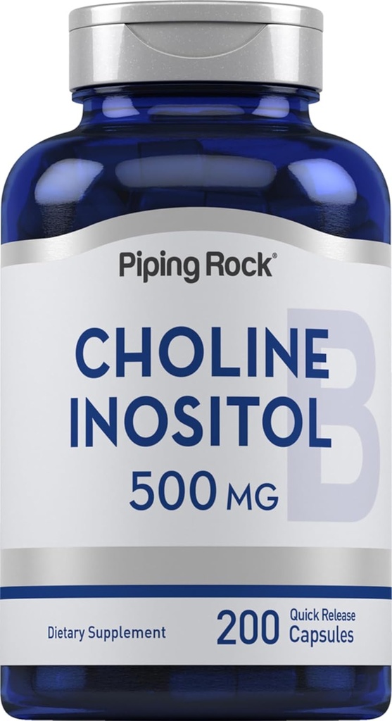 Piping Rock Choline Inositol Supplements | 500 mg | 200 Capsules | Choline Bitartrate & Myo-Inositol | Non-GMO, Gluten Free