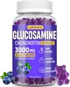Glucosamine Chondroitin Gummies 3000 mg, Advanced Glucosamine Chondroitin Bayan Bayan Bayan, Ortak Destek Tamam, Antioksi Immune Support, Bone and Common Flexability, Strengthand Mobility, Blueberry Flavorit