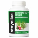 STAY ALIVE Saw Palmetto Extract Capsules w/Cranberry & Pumpkin Seed Oil, 120 Vegan Pills, Extra Strength Saw Palmetto for Men and Women, Non-GMO, Gluten-Free Pumpkin Seed Supplement
