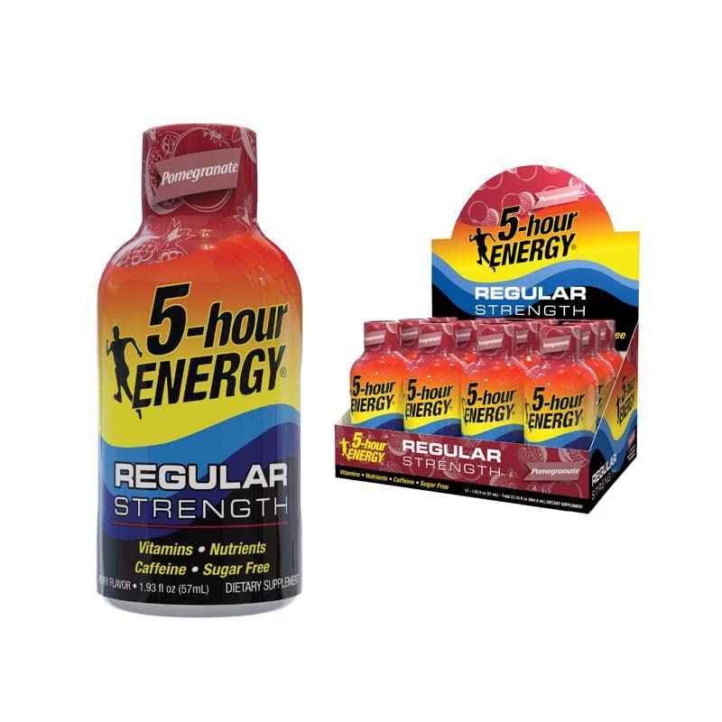 5 Saat ENERGİ Shot, Regular Strength, Pomegranate, 1.93 Ounce, 12 Kont
