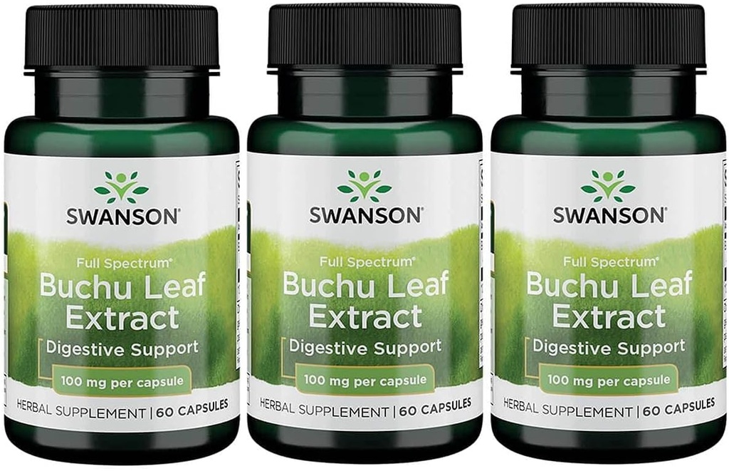 Swanson Buchu Leaf - 4:1 Extract - συμπλήρωμα βοτάνων - (60 κάψουλες, 100mg έκαστο) 3 Συσκευασία