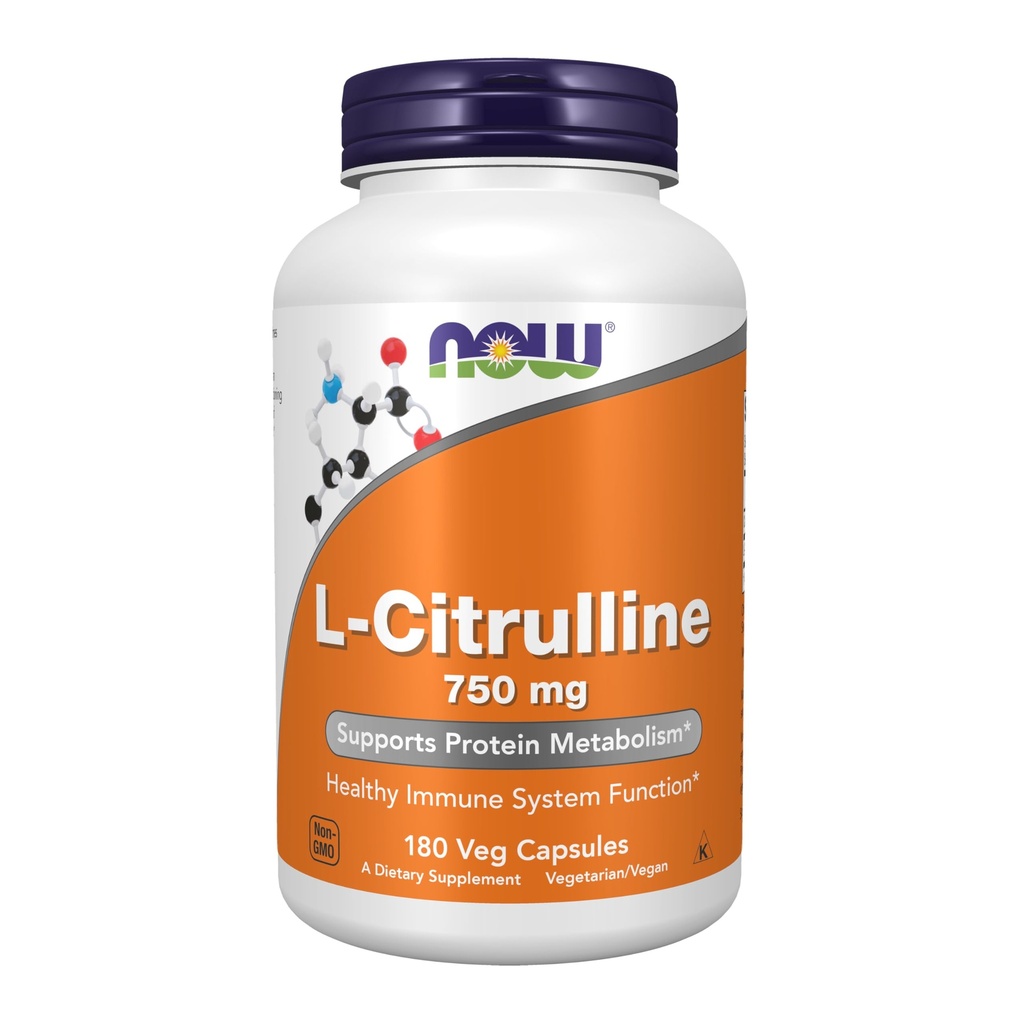 Şimdi Gıdalar Tamamlıyor, L-Citrulline 750 mg, Protein Metabolism*, Amino asit, 180 Veg Capsules