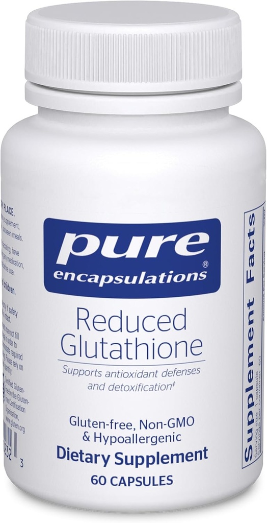 Pure Encapsulations Reduced Glutathione | Hipoallergenik Antioksidan Supplement to Support Liver and Cell Health* | 60 Capsules