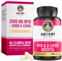 Eski Bliss Myo & D-Chiro Inositol Supplement, 40 to 1 Oran, Kadınlara Ovarian Fonksiyonl Desteğine Yardımcı Olmak, B8 Erkeklere Göre Regül Etmeye Yardımcı olur, 2050 mg