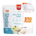 310 Beslenme All-in-One Meal Change Shake Toz w/Shaker Cup Start Kit - Yüksek Protein Fiber Rich Vegan Superfood - Sugar-Free, Keto & Paleo Friendly, Low Carb - Vanilla Creme 28 srv