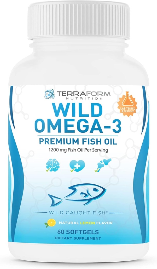 Triple Strength Fish Oil Omega 3 2400mg ανά Σερβίρισμα - Burpless, Lemon Flavored Μη ΓΤΟ, Γλουτένη & Χωρίς σόγια – 30 Μερίδες
