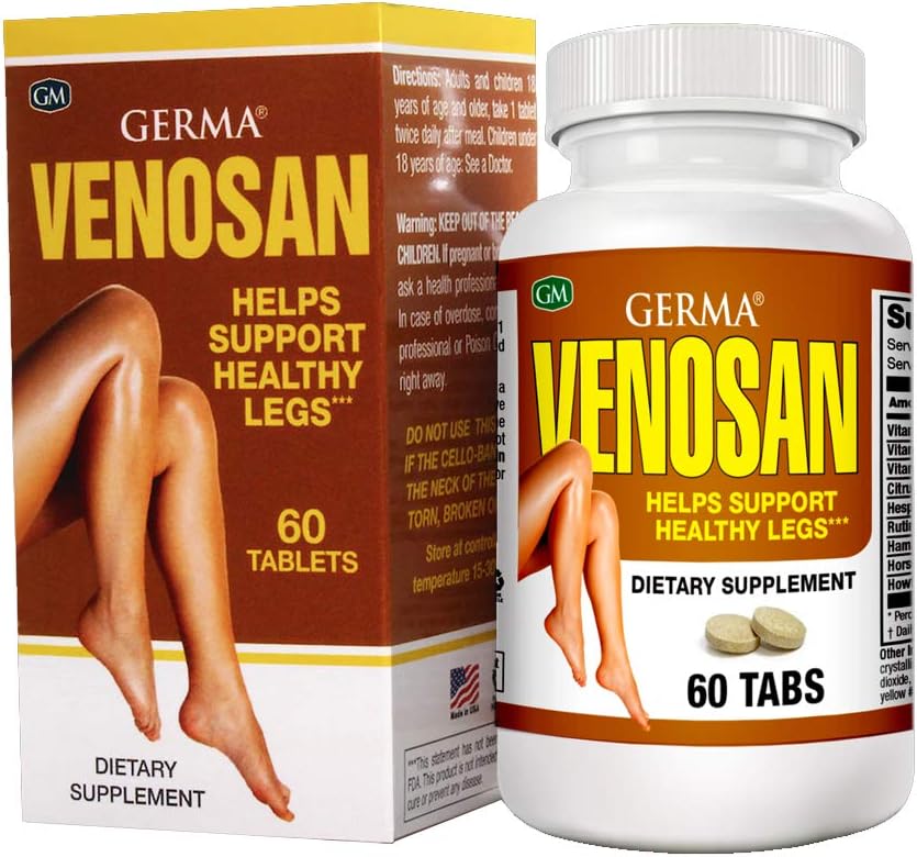 Germa Venosan Diyetsel Supplement. Ağır Duyguyu Çıkar, Vein Duvarlarını Güçler. 60 Tablet