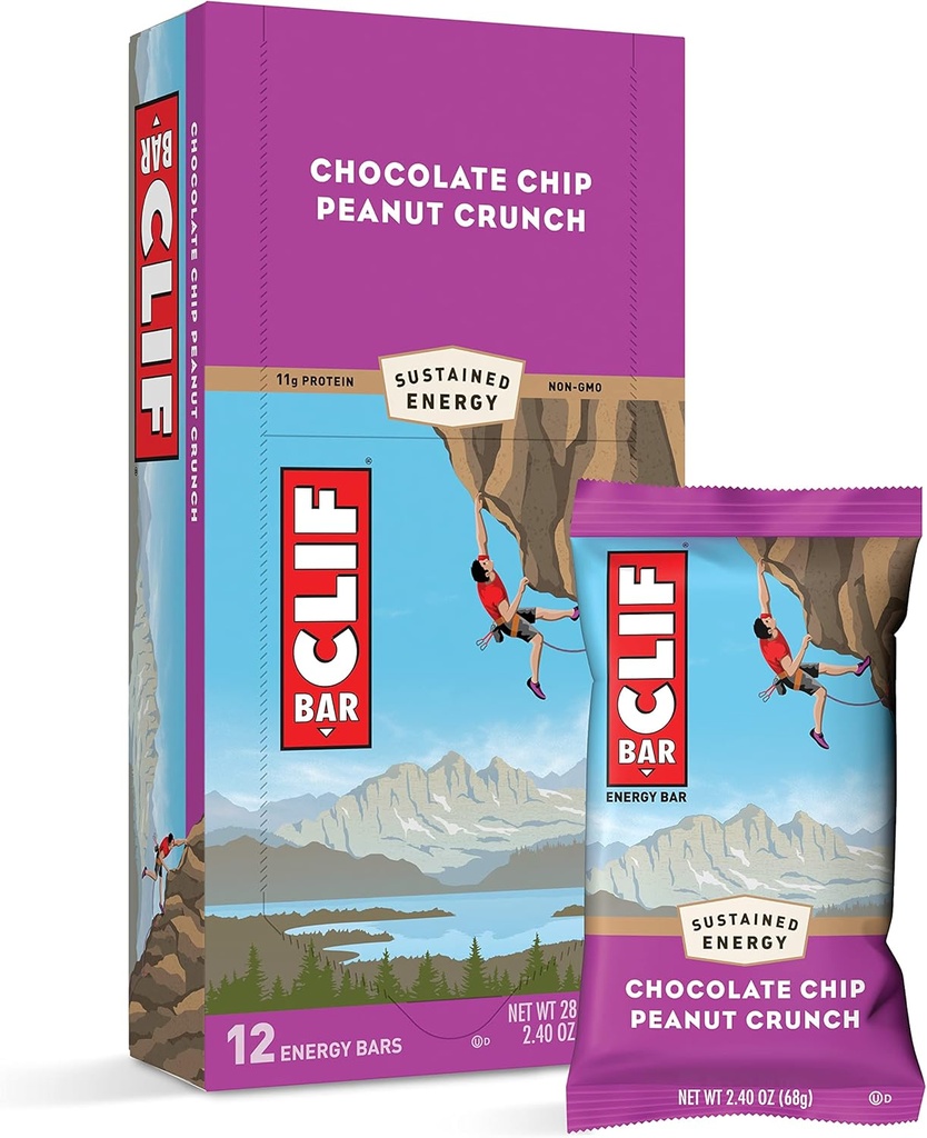 Clif Bars - Ενεργειακά Bars - Σοκολάτα Τσιπ Φιστίκι Κραντς - Φτιαγμένο με Βιολογικές Βρώμη - Φυτά με βάση τα Τρόφιμα - Χορτοφαγικά - Kosher (2.4 Ounce Protein Bars, 12 Count)