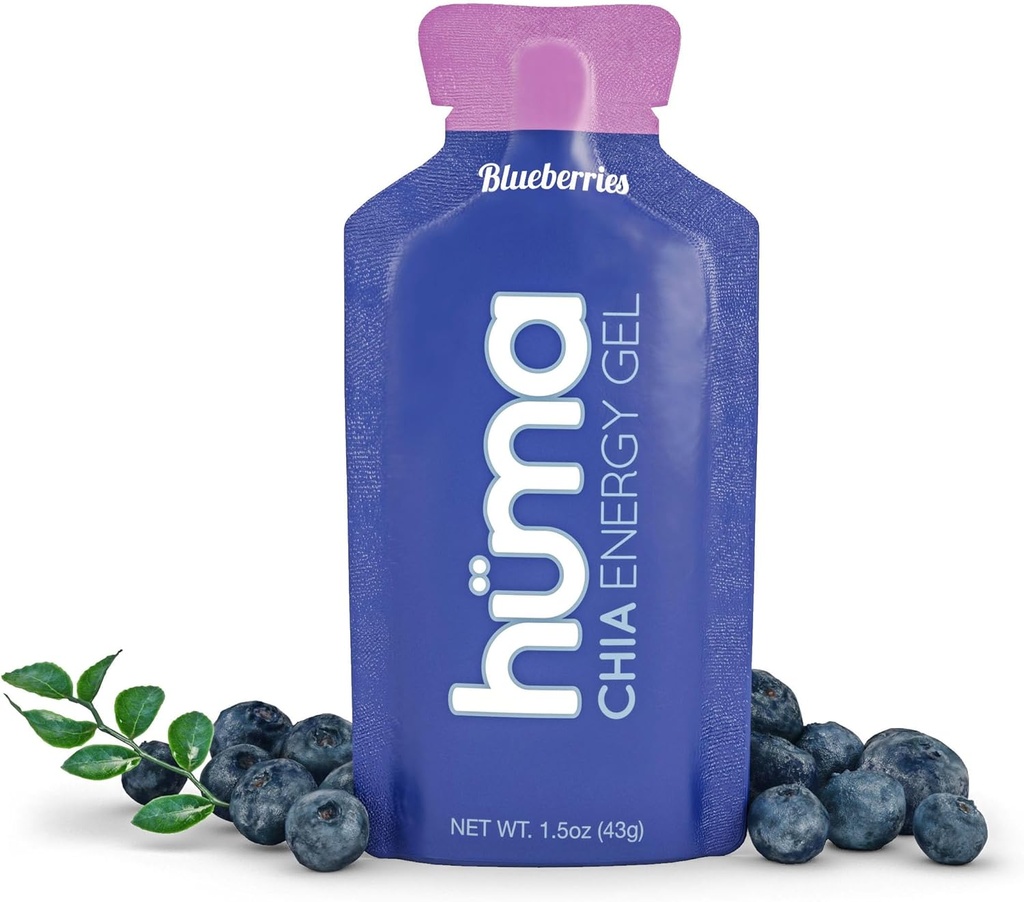 Huma Chia Energy Gel, Blueberries, 12 Gels - Endurance Egzersiz Için Premier Spor Beslenme