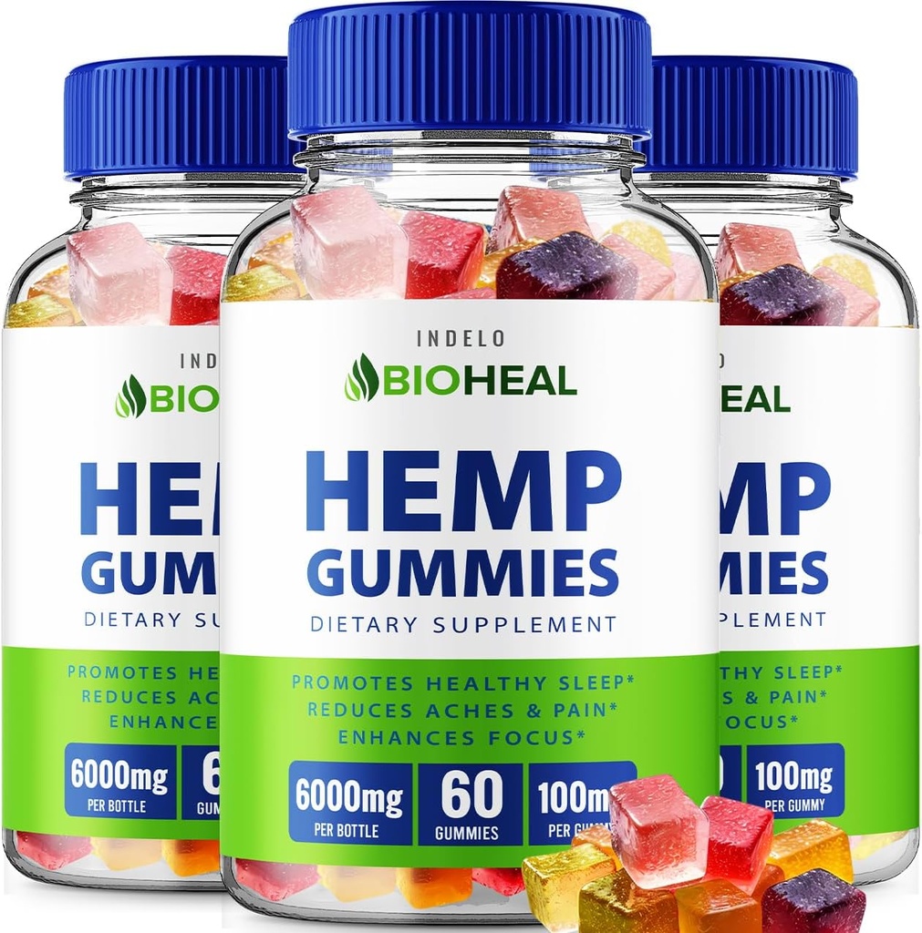 BioHeal Hemp Gummies - Hemp Seed Extract Bio Heal Hemp Gummies Tinnitus Herbal Supplement, Health and Wellness Support, All Natual Hemp Gummy Advanced Formula (3 Pack - 180 Gummies)