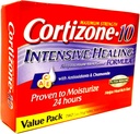 cortizone 10 Maximum Strenght Intensive Healing 1% hydrocortisone Anti Itch Cream Two 20z Tubes, Total 4 oz