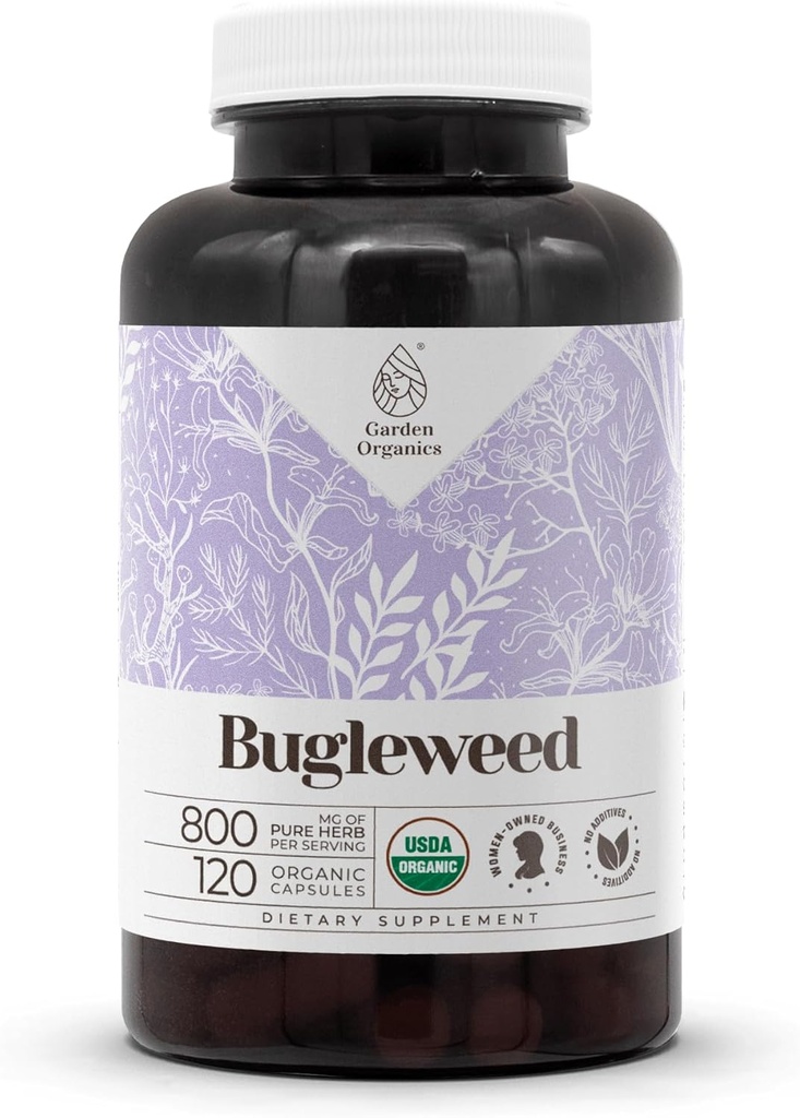 Bugleweed USDA Organic 120 Capsules | High-Potency Natural Supplement | Sertifikalı Organik Vegetarian Capsules ve Organik Bugleweed (Lycopus virginicus) herb (120 Capsules)