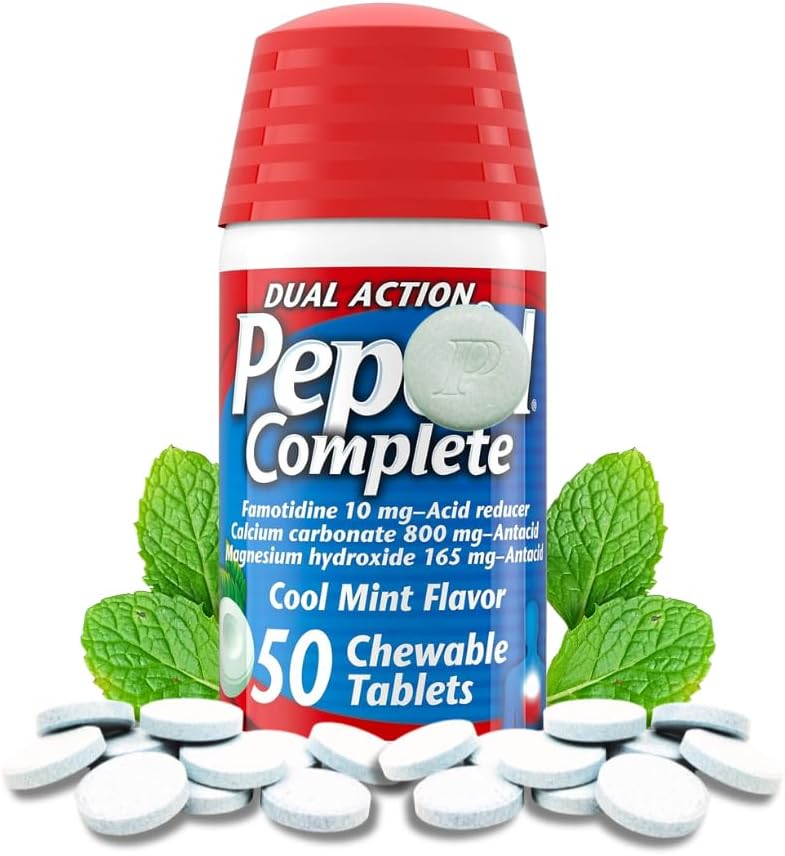 Tamam Chewable acid - Heartburn Ease, Acid Reflux Function, Heartburn Chews, 2 Pack 50 Ct Antacid Tabletler Gowable On The Go Pill Case (Mint 100ct)