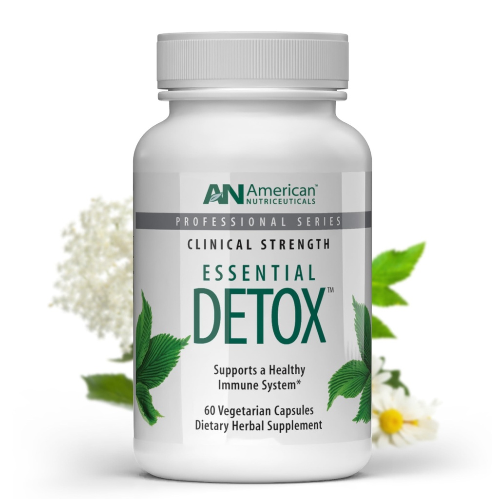 Amerikan Nutriceuticals – Essential Detox – 60 Vejetaryen Capsules – Profesyonel olarak Tüm Vücut Detox – Doğal Temiz, Purify & Renew – Yüksek Etkili Detox –