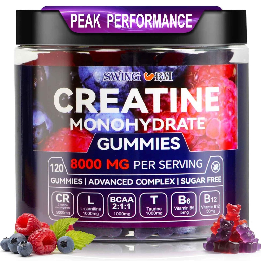 Erkekler ve Kadınlar için servis başına 6500 mg CUMHURBAŞKANI - 120 Gummies X5 Güçlü Şeker Kas Builder, Kas Güçlü, Pre-Workout Supplement (Maviberry)