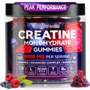 Erkekler ve Kadınlar için servis başına 6500 mg CUMHURBAŞKANI - 120 Gummies X5 Güçlü Şeker Kas Builder, Kas Güçlü, Pre-Workout Supplement (Maviberry)