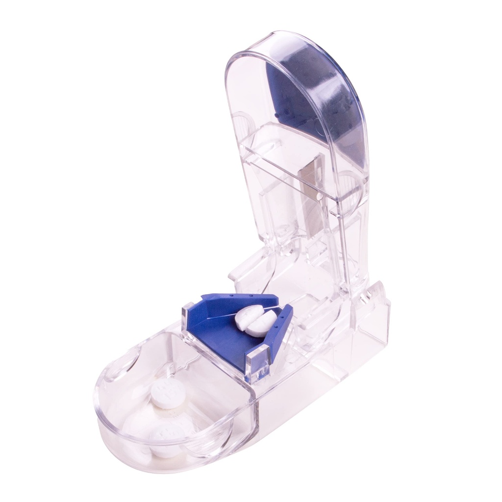 Apex Pill XS, Profesyonel Tıp Pill Splitter with Retracting Blade Guard, For Precise Cut Small or Large Tabletler, Vitaminler, Blue/Green and Clear, 1 Count, Compact & Travel-Friendly