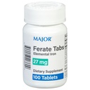 Büyük 27 mg Ferate Tabs - Ferrous Gluconate Elemental Iron Diyeter Supplement - 100 Count (1 Pack)
