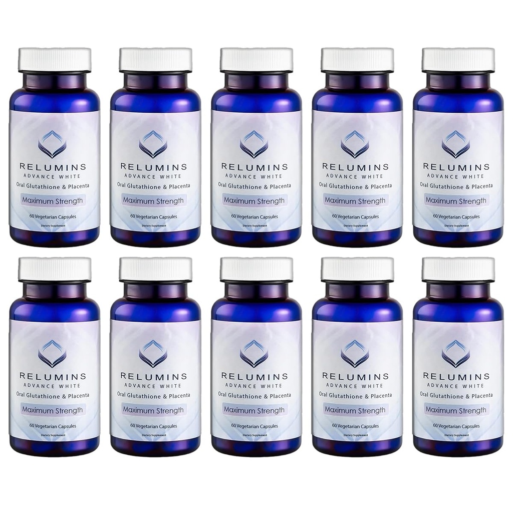 Gelişmiş Beyaz Glutathione Capsules - Max Strength Parlaking Supplement with ALA, Placenta, Rose HIPS & Vitamin C - Fights Oxidative Stress, Supports Collagen & Made in USA - 10 Şişes