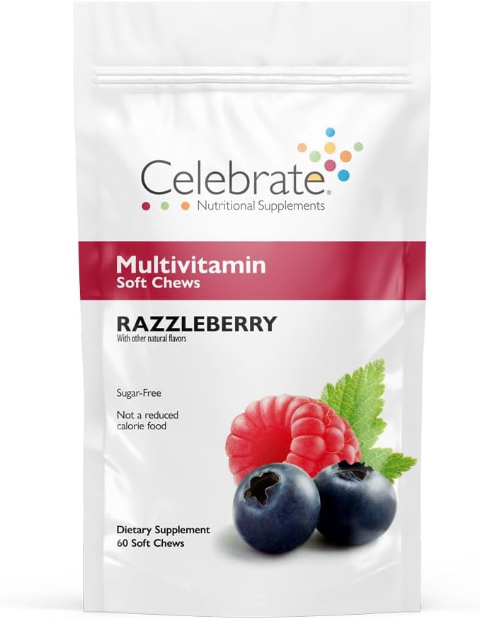 Vitamin Bariatrik Multivitamin Yumuşak Chews - Temel Vitaminler ve Mineraller, Sugar & Gluten Free - Gastrik Bypass & Kol Gaztrektomi Tamam - Berry (60ct)