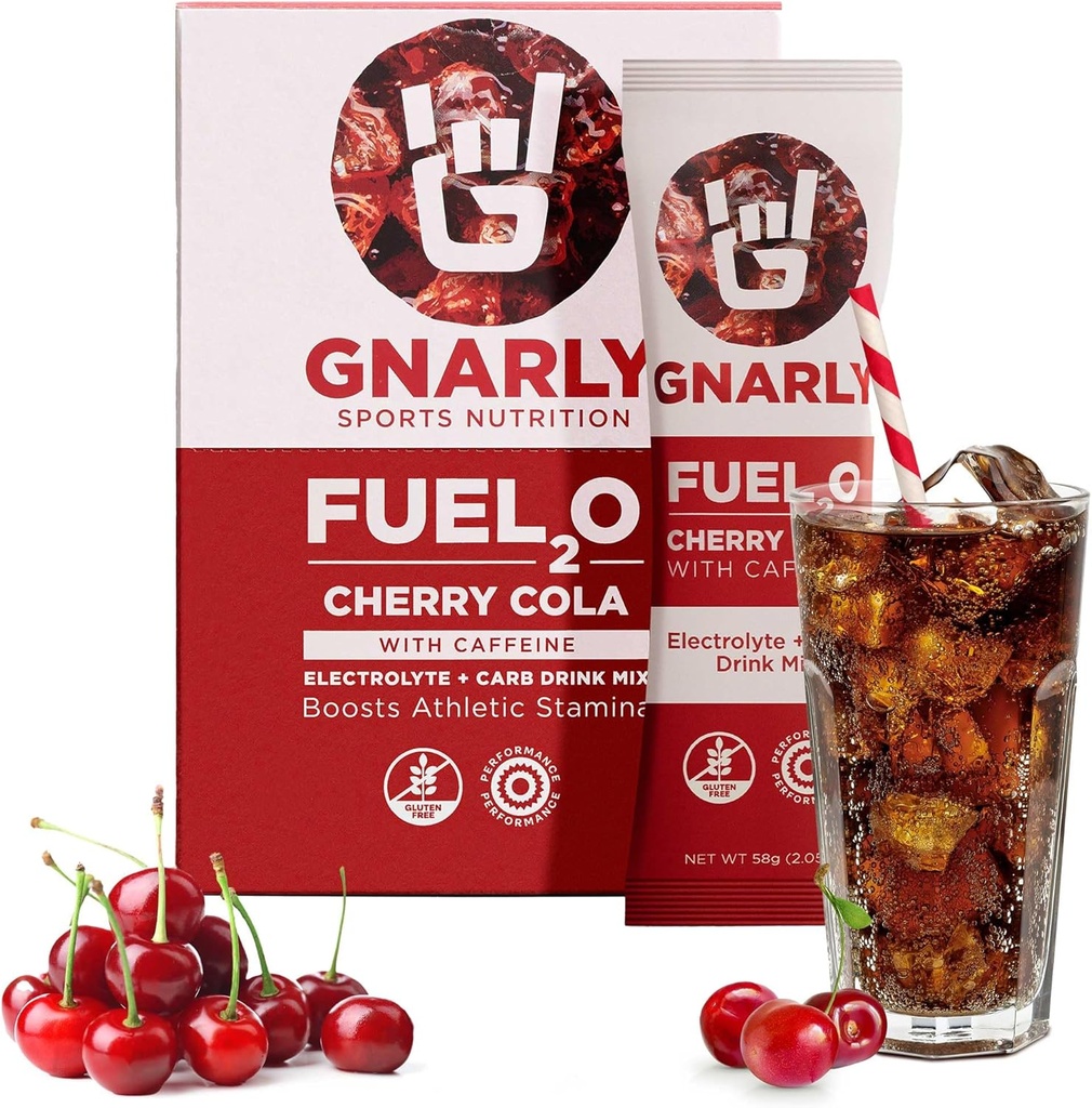 Gnarly Beslenme Yakıt2O Elektrolyte Toz Paketleri, Cherry Cola – Elektrolyte Çözüm, Yakıt, Replenishment, and Recovery – Yakıt2O Endurance Beslenme – Cherry Cola, 10Packance