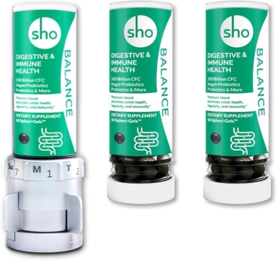 SHO, IBS, Bloating, Constipation, Digestive Health, Gut Health & Kilo Kayıp Vegan Supplement for Women & Men with 2 Refill Şişes