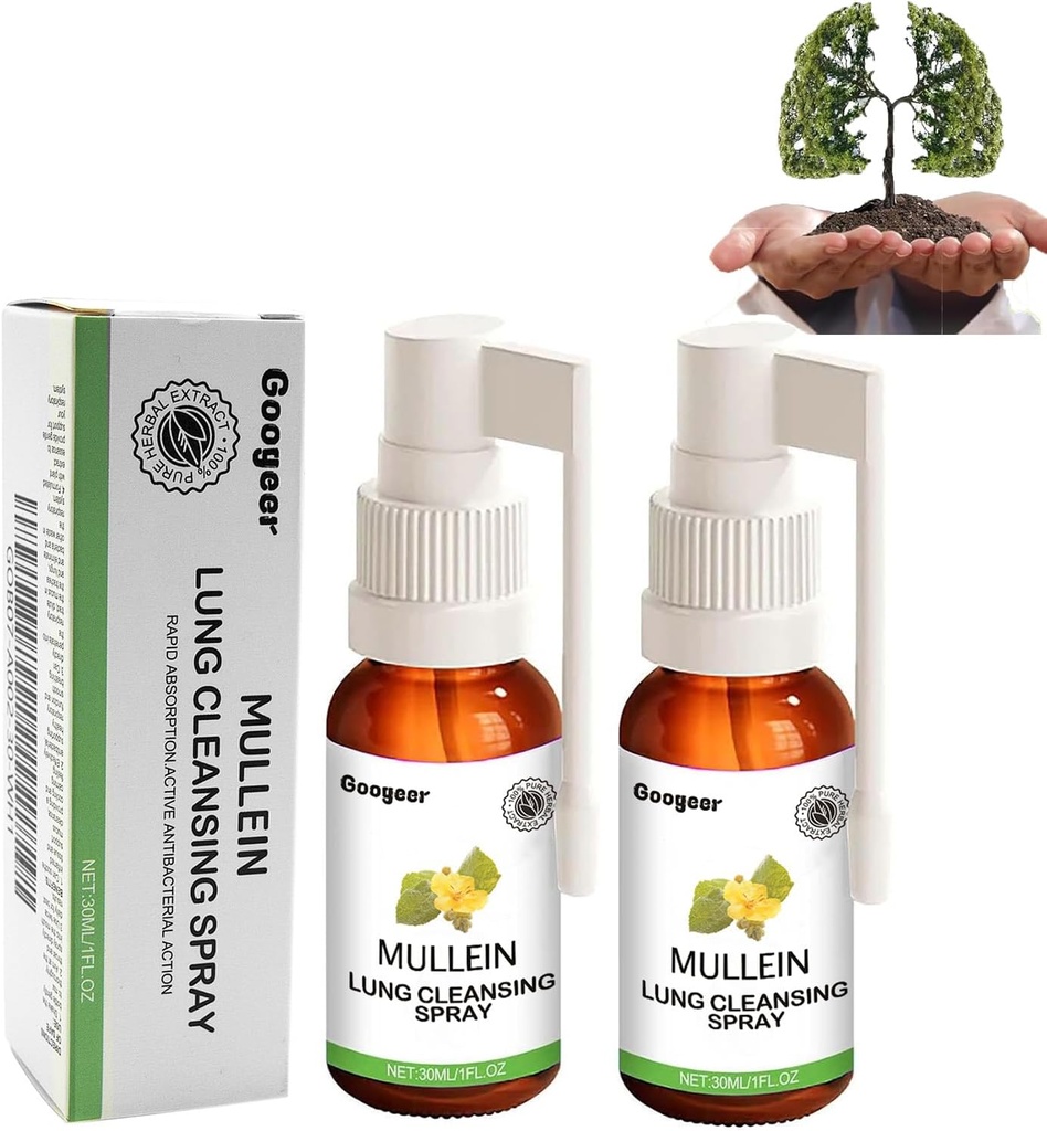 Mullein Lung Cleansing Spray Mullein Leaf Extract for Lungs Clear for Smokers 2 Fl Oz