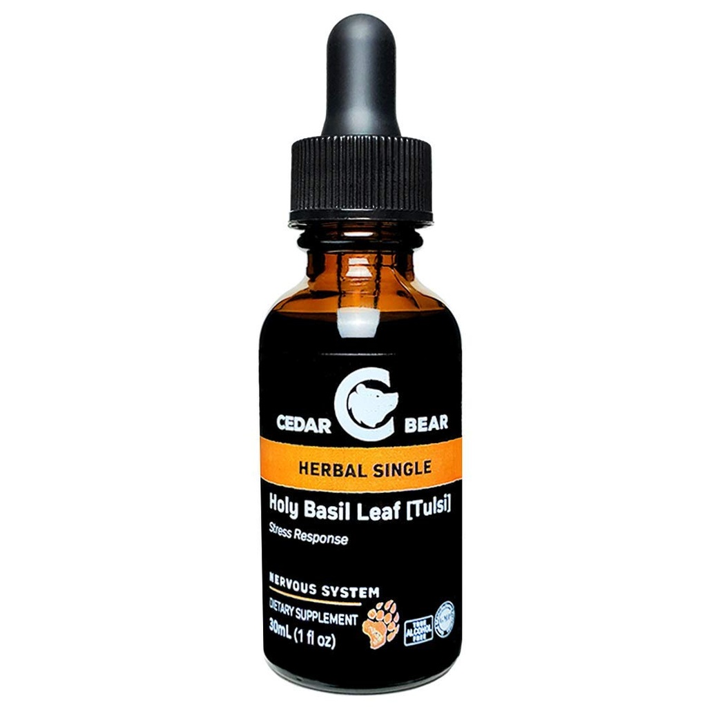 Cedar Bear - Holy Basil Leaf ένα υγρό βοτανικό συμπλήρωμα Αυτό είναι ένα άγχος μείωση Adaptogen & Health Balancer (1 fl oz)