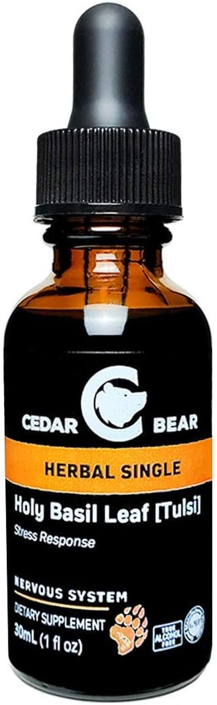 Cedar Bear - Holy Basil Leaf ένα υγρό βοτανικό συμπλήρωμα Αυτό είναι ένα άγχος μείωση Adaptogen & Health Balancer (1 fl oz)