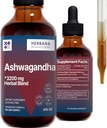 HERBANA ΚΑΤΑΣΚΕΥΑΣΤΙΚΗ Ashwagandha εκχύλισμα υγρών σταγόνων - Βάμμα αποκατάστασης μυών - Withania Somnifera σταγόνες - υψηλή ισχύς