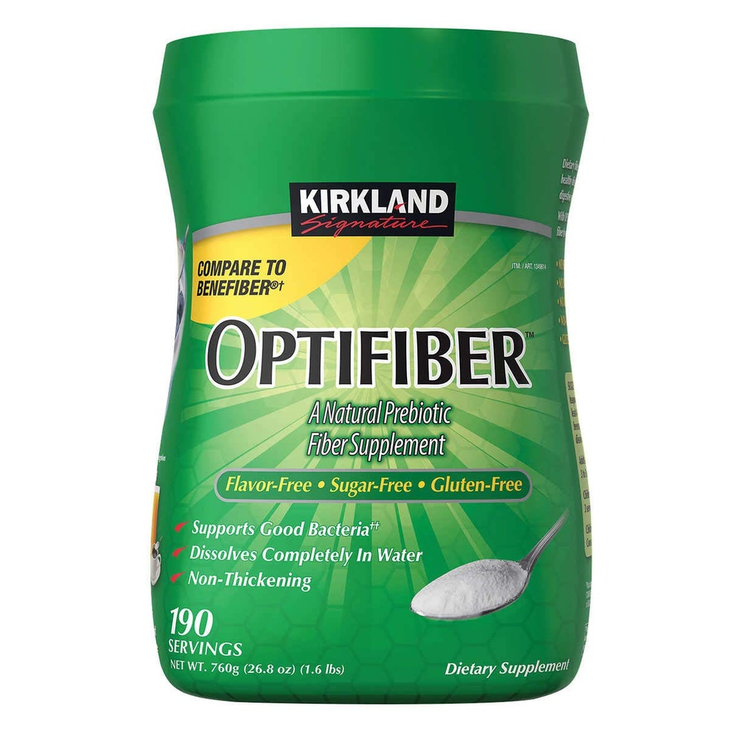 KIRKLAND Signature OPTIFIBER, Toz, Sugar Free Favor Free Gluten Free Titing, NET WT. 760g/26.8 oz (1.6 lbs) (190 Hizmet)
