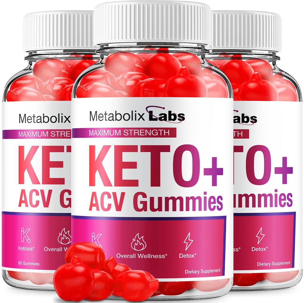 (3 Pack) Metabolix Laboratuvarları Keto ACV Gummies - Gelişmiş Formula Metabolix Keto Plus Kilo Yönetimi ACV Gummies Apple Cider Vinegar Metabolix ACV Diyeter Supplement Erkekler Kadınlar (180 Gummies)