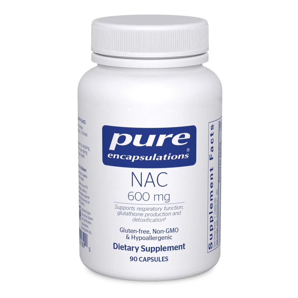 Pure Encapsulations NAC 600 mg - N-Acetyl Cysteine NAC Supplement for Lung Health & Immune Support, Liver Support & Antioksis* - Freeform N-Acetyl-L-Cysteine - 90 Capsules