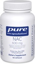Pure Encapsulations NAC 600 mg - N- Acetyl Cysteine NAC Συμπλήρωμα για την Υγεία Πνεύμονα & Ανοσολογική Υποστήριξη, Υποστήριξη ήπατος & Αντιοξειδωτικά * - με Freeform N- Acetyl- L- Cysteine - 90 Κάψουλες