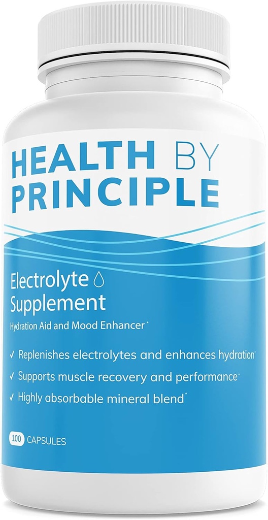 Elektrolyte Supplement (No Iodine) – Kas Cramp Önleme, Hızlı Rehidrasyon - 100 Swallow Veggie Capsules için Kolay
