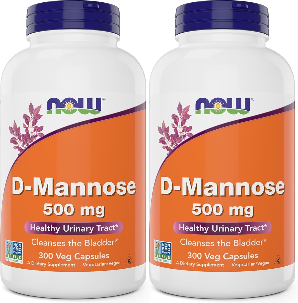 Τώρα D-Mannose 500 mg, 300 κάψουλες (πακέτο των 2) - Vegan Non GMO συμπλήρωμα για τις γυναίκες και τους άνδρες - Υποστηρίζει υγιή ουροποιητικό, καθαρίζει την ουροδόχο κύστη