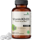 Futurebiyotiks Vitamin K2 (MK7) D3 Supplement - Non-GMO Formula - 5000 IU D3 & 90 mcg K2 MK-7, 120 Vegetarian Capsules