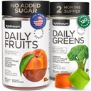Yetişkinler için Super Greens Gummies 120 Adet (2 Pack) - Günlük Yeşiller Sağlık, Enerji, Nutrient Balance - 600 Mg Meyveler Ölüyor, 600 Mg Veggies