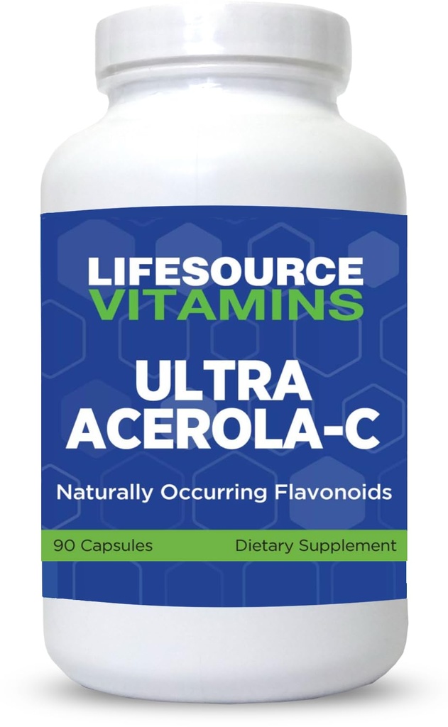 Hayat Kaynakları Vitaminleri - Ultra Acerola-C - Acerola Berry Toz 1500 mg - 90 Capsules - 500 mg C hizmet başına hizmet vermektedir