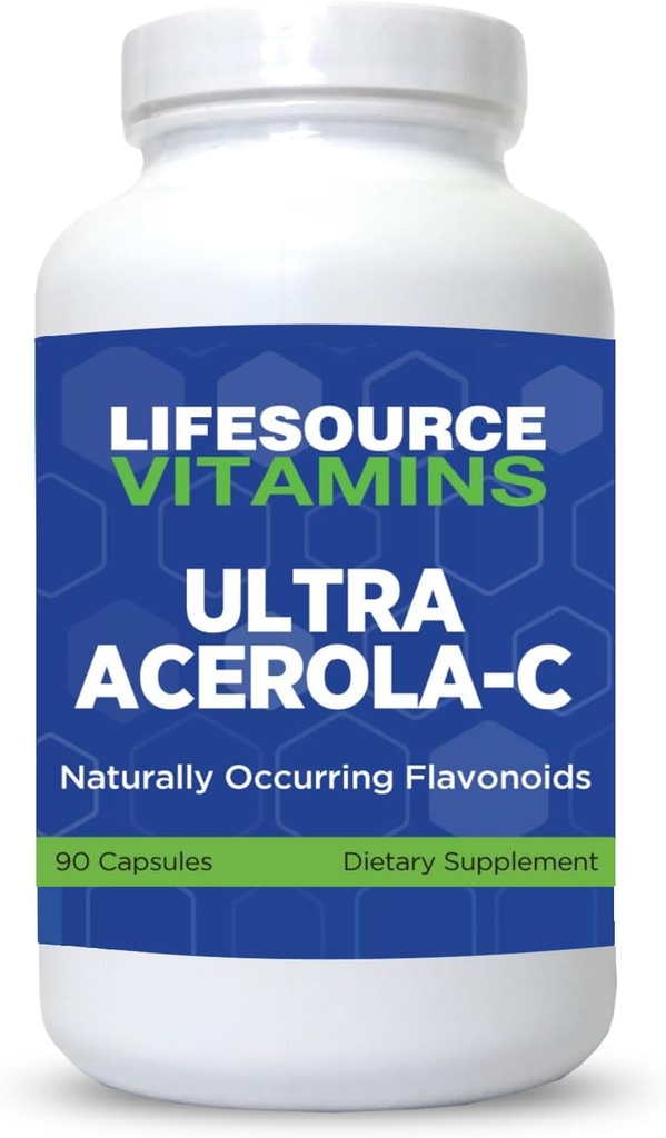 Hayat Kaynakları Vitaminleri - Ultra Acerola-C - Acerola Berry Toz 1500 mg - 90 Capsules - 500 mg C hizmet başına hizmet vermektedir