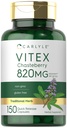 Carlyle Vitex Chasteberry Supplement | 820 mg | 150 Capsules | Vitex Agnus-Castus Kadınlar için Meyve | Gluten Ücretsiz