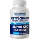 Acetylcholine, Alpha GPC Choline 600 mg + Bacopa, Her Yalnız Daha İyi. Daha Güvenilir Acetylcholine (Depres Memory & Learning) Tamam, 60 Capsules