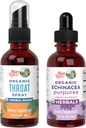 MaryRuth Organics Throat Spray (Unflavored) & Echinacea Purpurea Drops | USDA Organic, Clean Label Project  Valid® | Vitamins for Throat Relief, Immunity & General Health | Vegan, Non-GMO